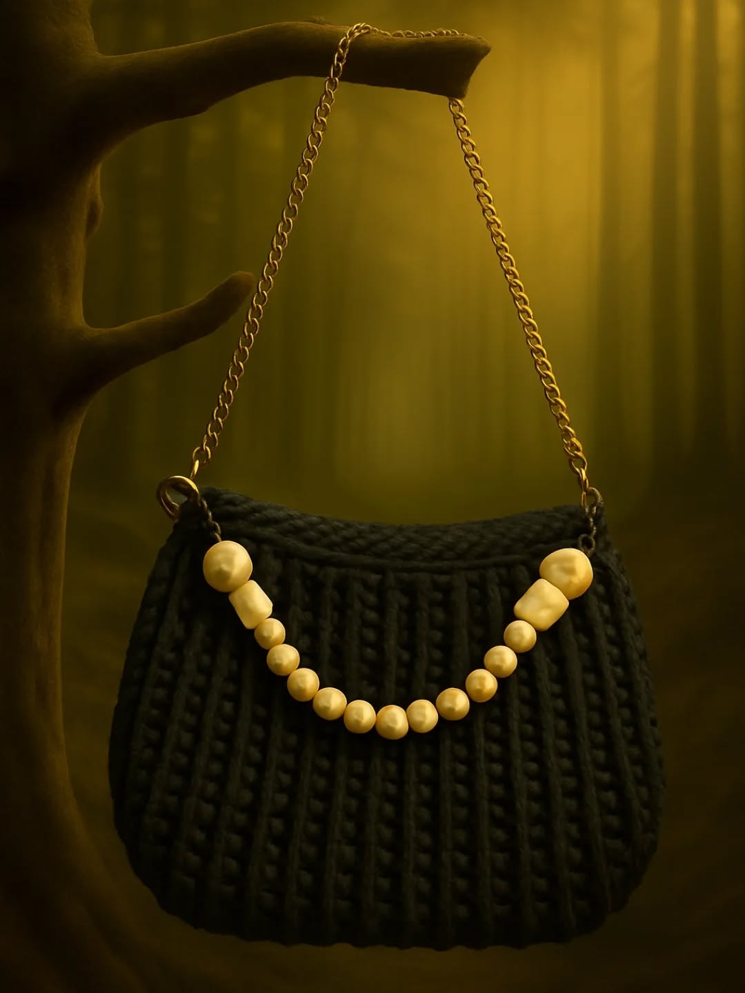 Midnight Pearl Macramé Bag_0