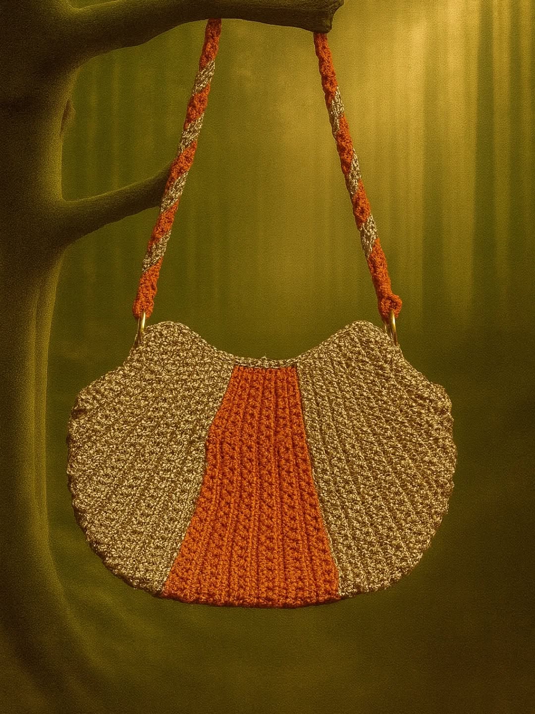Canyon Bloom Crescent Macramé Bag_0