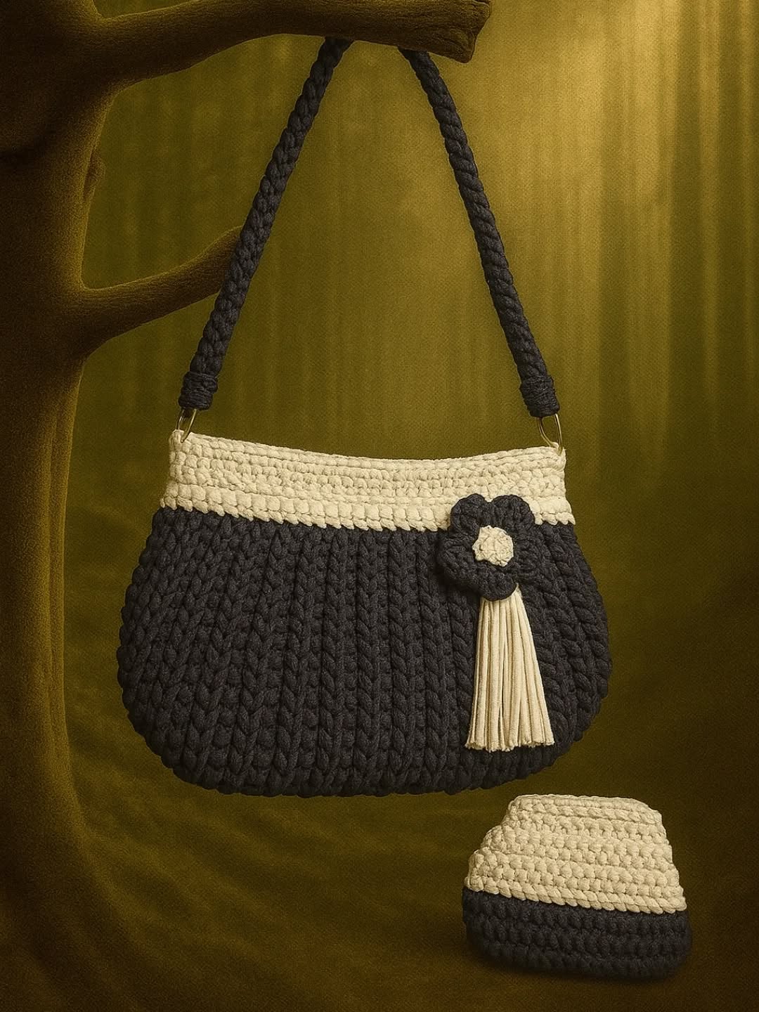Night Daisy Macramé Bag_0