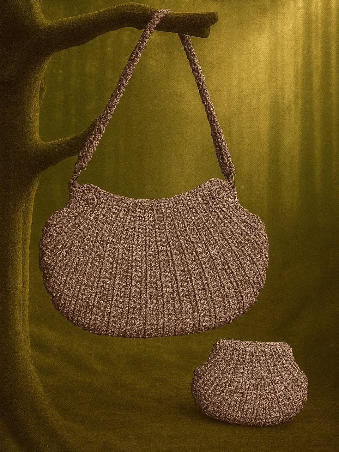 Walnut Shell Macramé Bag