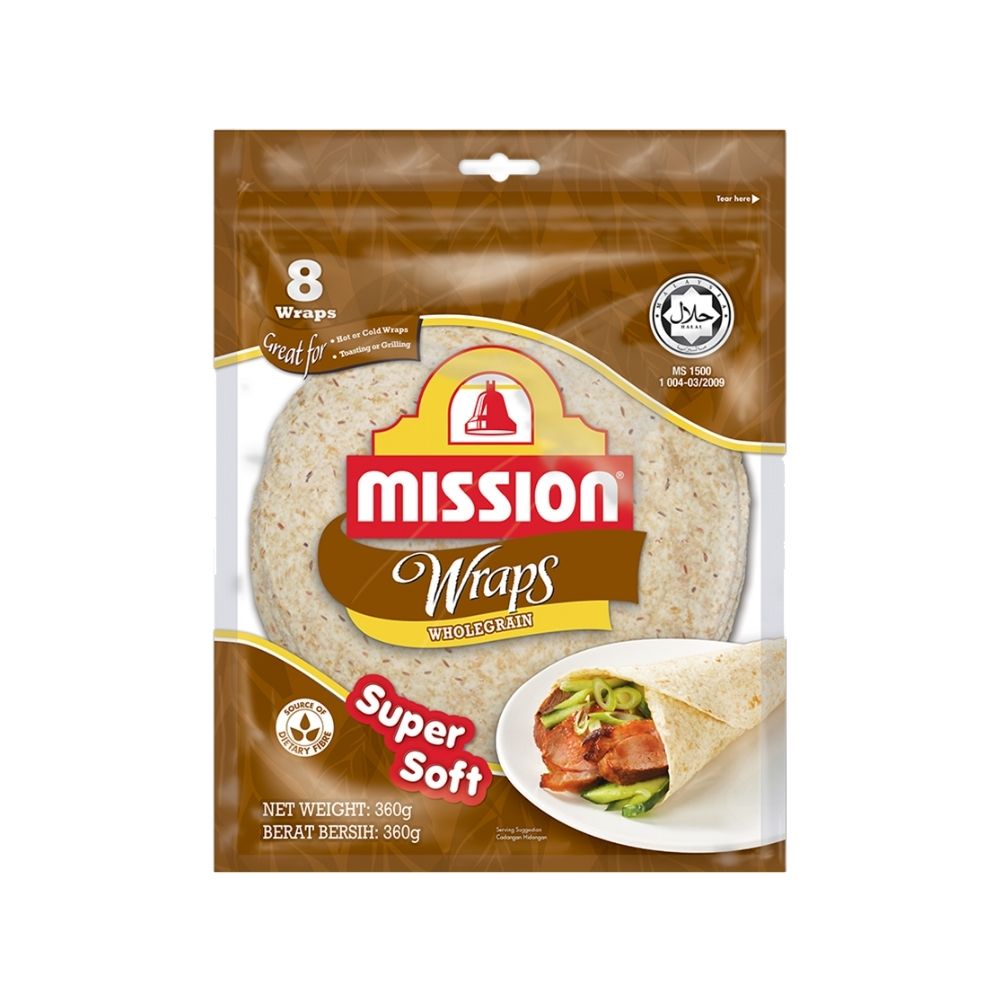 MISSION WRAPS WHOLEGRAIN 8S 360G
