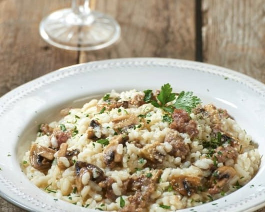 Risotto Hongos y Salsiccia