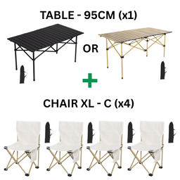 CAMPING SET CHAIR TABLE (4 PAX) (SET KERUSI BERKELAH)