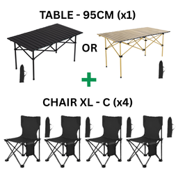 CAMPING SET CHAIR TABLE (4 PAX) (SET KERUSI BERKELAH)