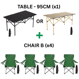 CAMPING SET CHAIR TABLE (4 PAX) (SET KERUSI BERKELAH)