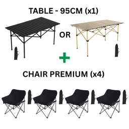 CAMPING SET CHAIR TABLE (4 PAX) (SET KERUSI BERKELAH)