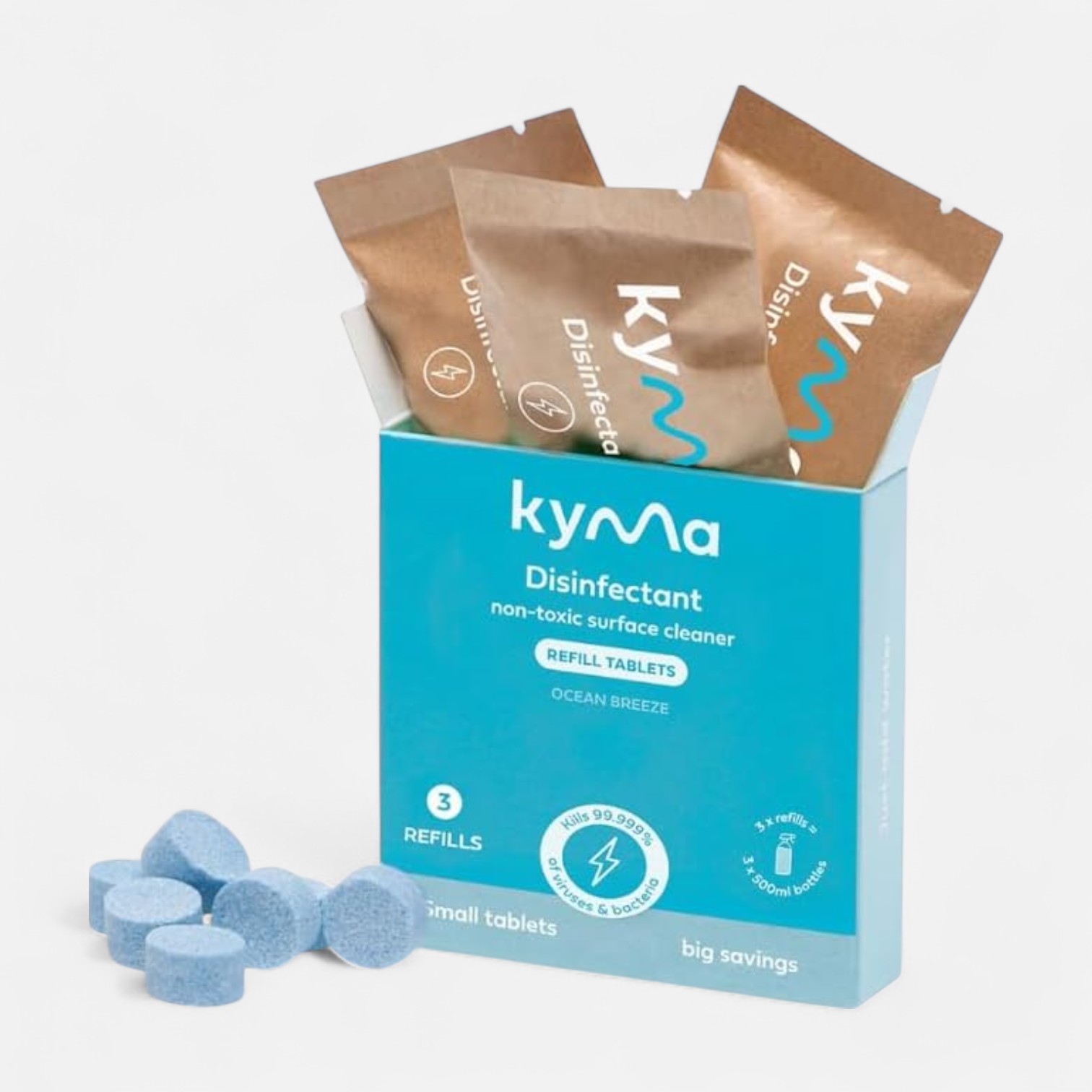 Kyma Mint Disinfectant Cleaner Refill Packs 35g (3 x 500ml)_0