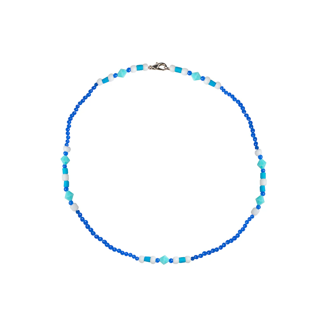 Iris Blue Bead Necklace