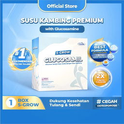 S-GROW GLUCOSAMIL - Susu Bubuk Dewasa Vanila [Untuk Tulang & Sendi]