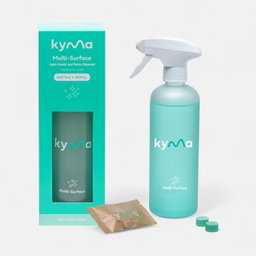 Kyma Mint Disinfectant Cleaner 500ml (Single Bottle Box 1pc + Refill, 115g)