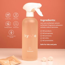 Kyma Peach Bathroom Cleaner 500ml (Single Bottle Box 1pc + Refill, 115g)