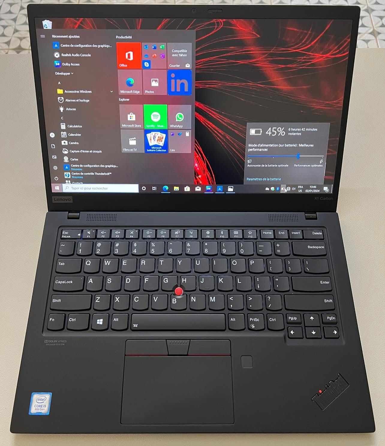  Lenovo ThinkPad X1 Carbon 8e Gen, Core i5, 8Go RAM, 256Go SSD_2