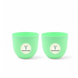 Verona Plants Pot for Home & Office Decor {Pack of 2} | Green