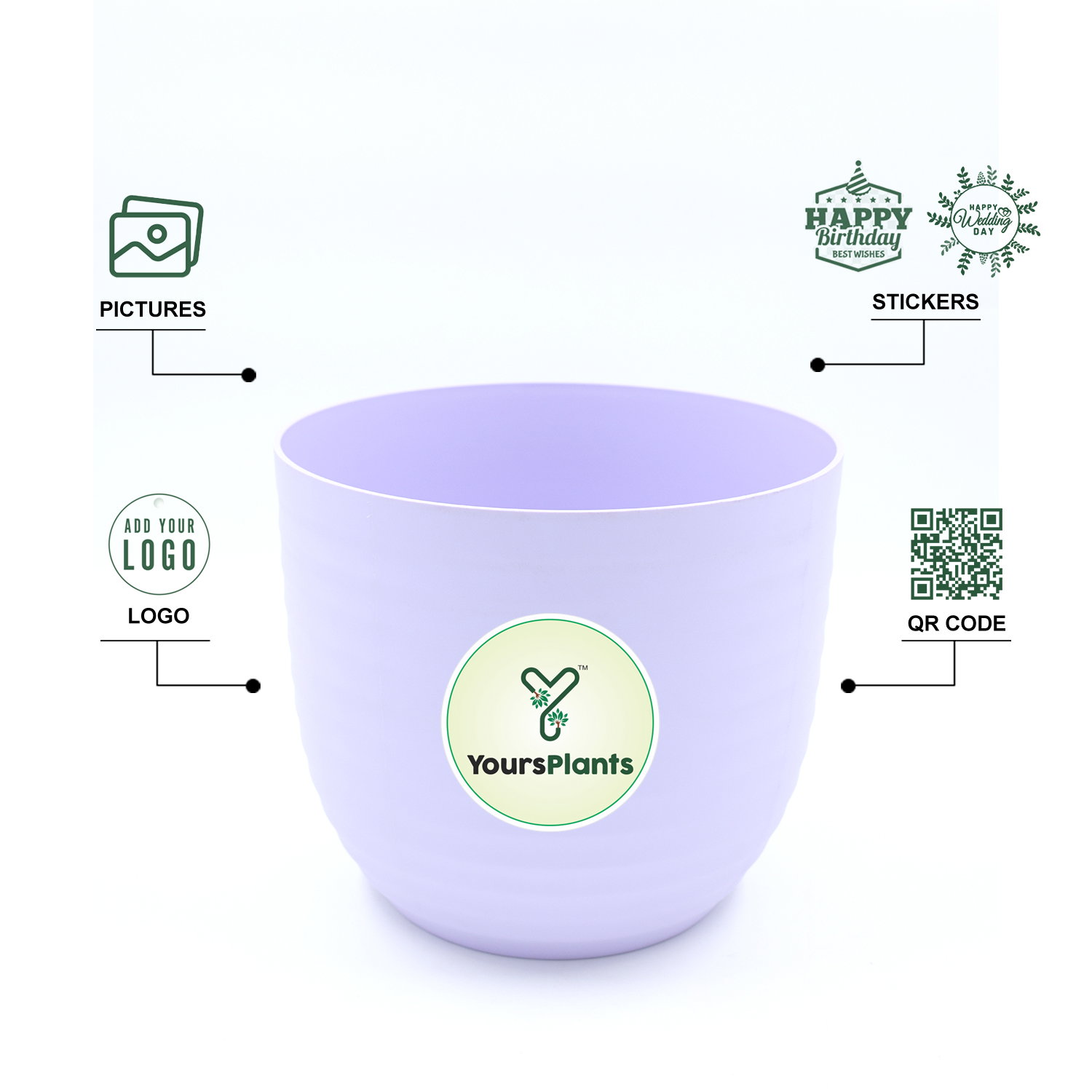 Verona Plants Pot for Home & Office Decor {Pack of 2} Purple_4