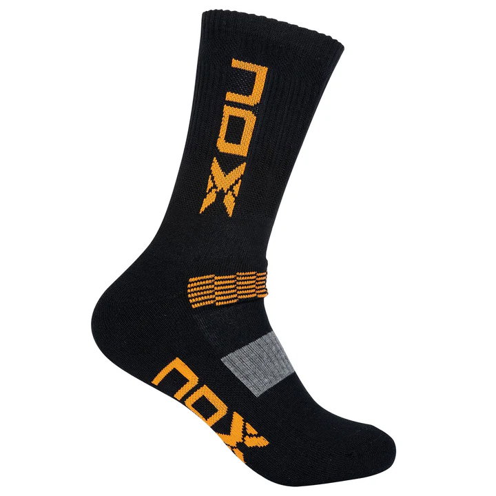 NOX Men's MC Black Socks (Orange Logo)_0