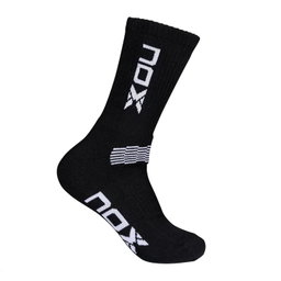 NOX Men's Black Socks (White Logo)