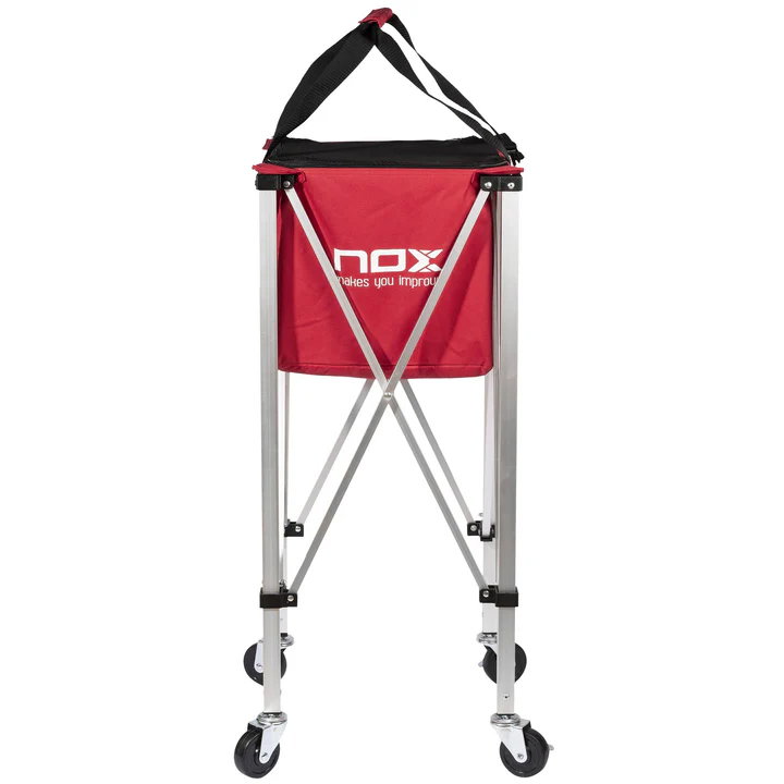 NOX Foldable Ball Basket With Wheels, Red_1