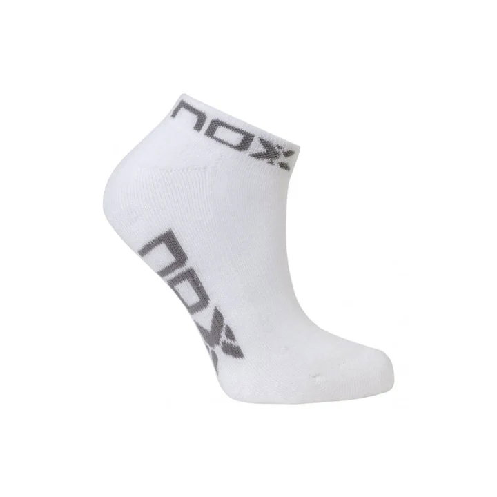 NOX Women Ankle Socks White (Grey Logo)_0