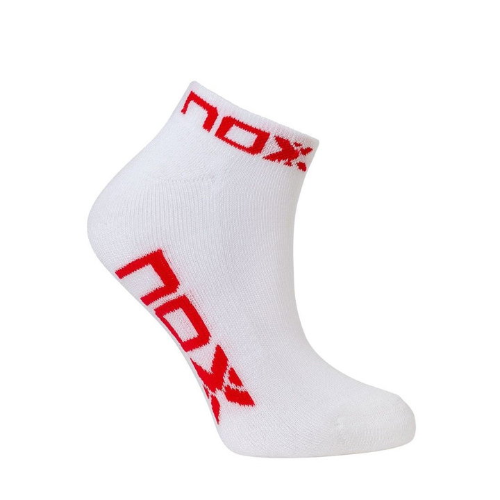 NOX Women Ankle Socks White (Red Logo)_0