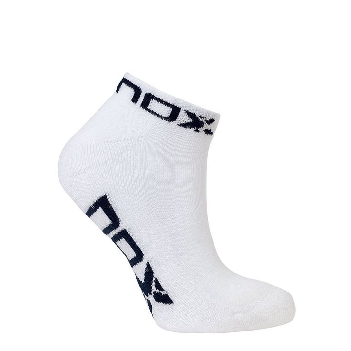 NOX Women Ankle Socks White (Navy Blue Logo)