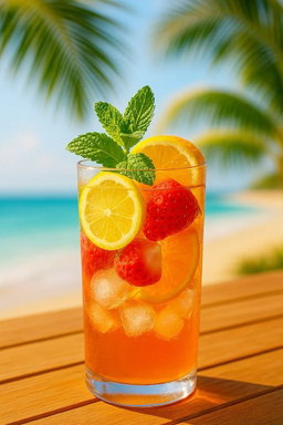 Thé vert aux fruits cocktail