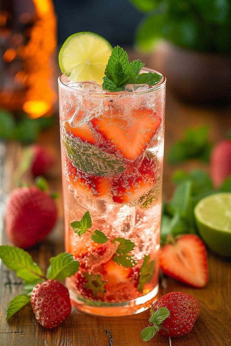 Thรฉ vert a la fraise