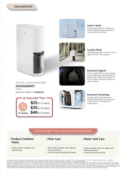 LG 34L 듀얼 인버터 제습기(화이트)