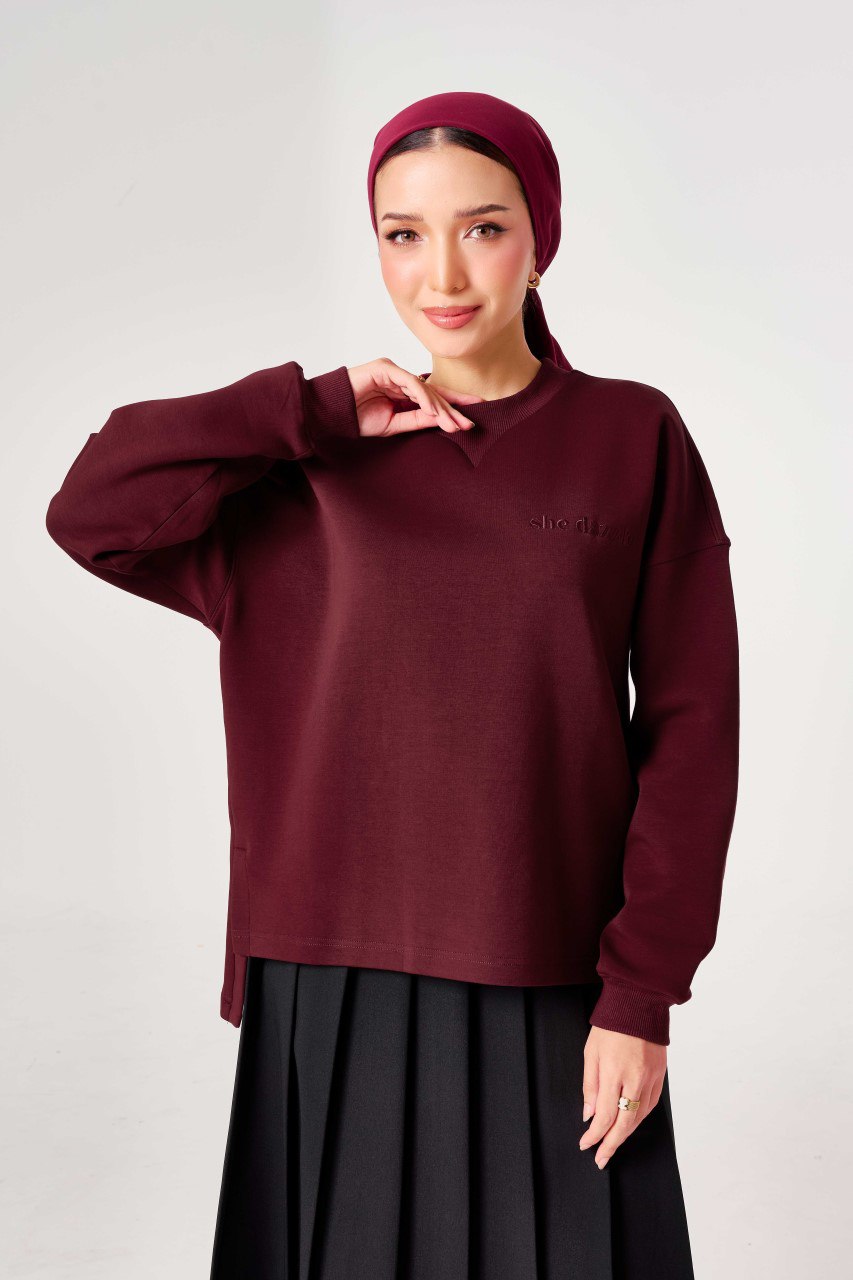 (Pre-order) She Dazzle Elora Jumper - Deep Burgundy 