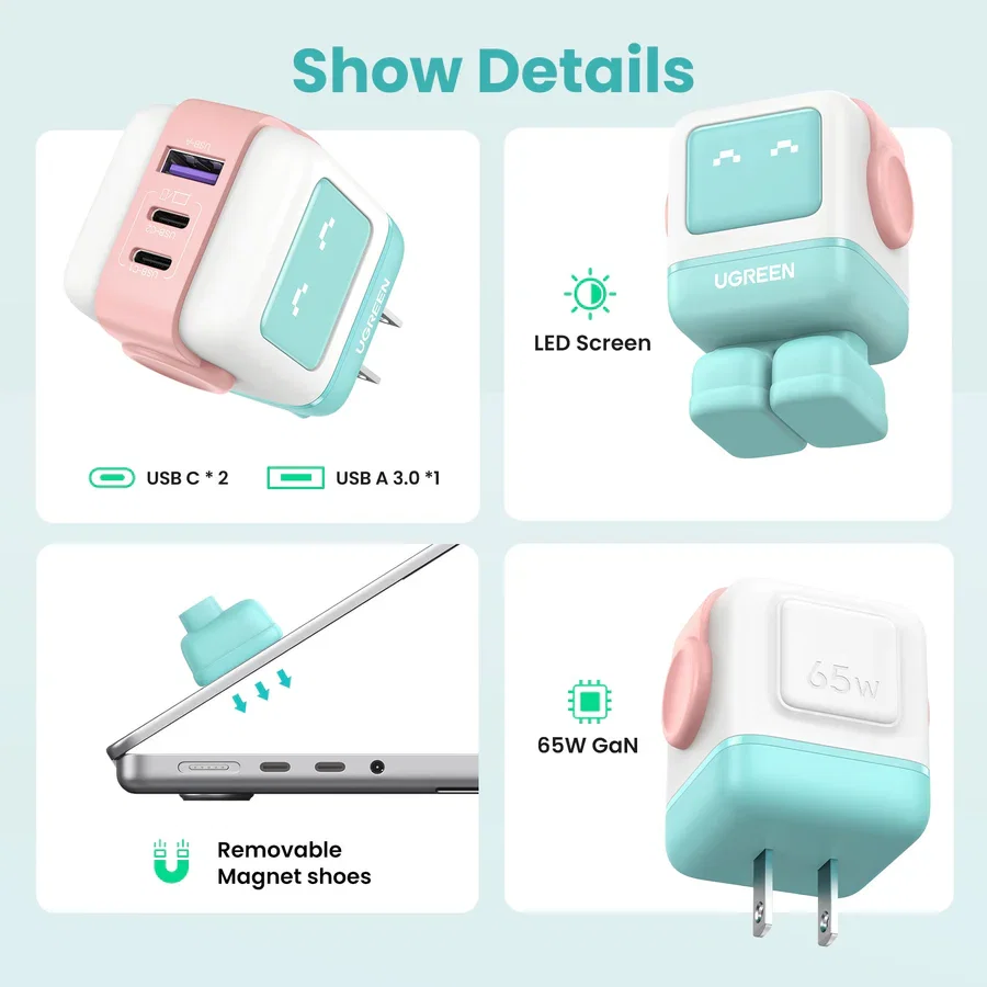 UGREEN Uno Charger 65W (Cyan)_2