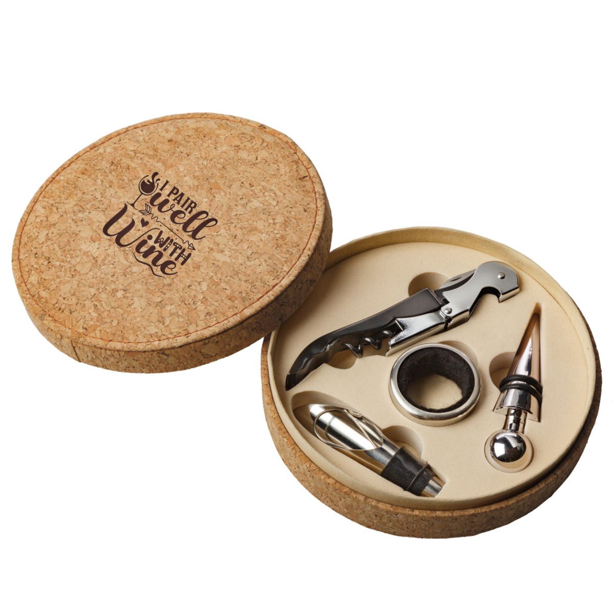 Moreto Cork Wine Giftset - Beige_0