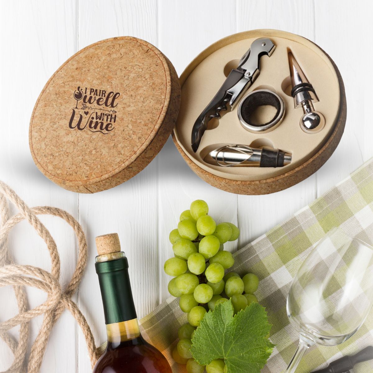 Moreto Cork Wine Giftset - Beige_1