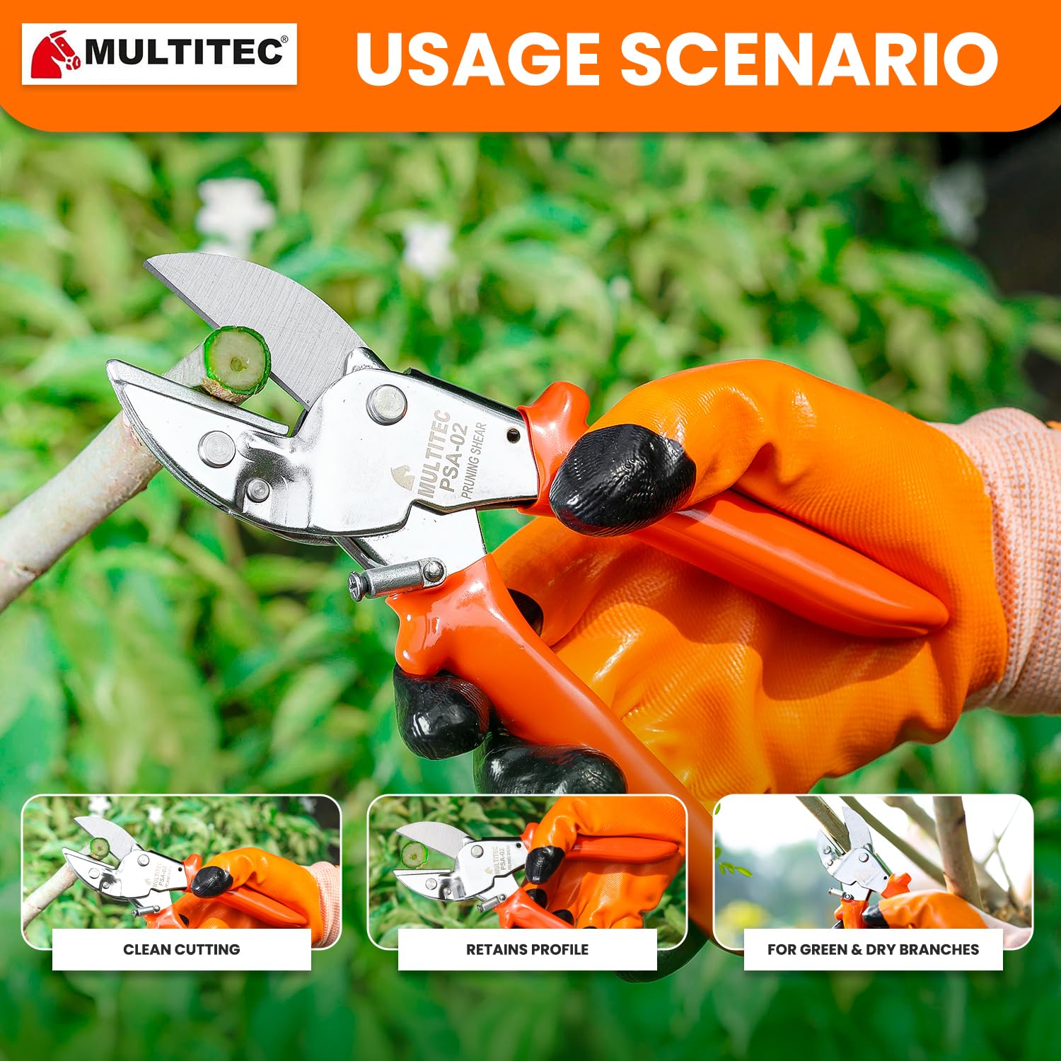 Anvil Pruning Shear Orange -PSA 02_5