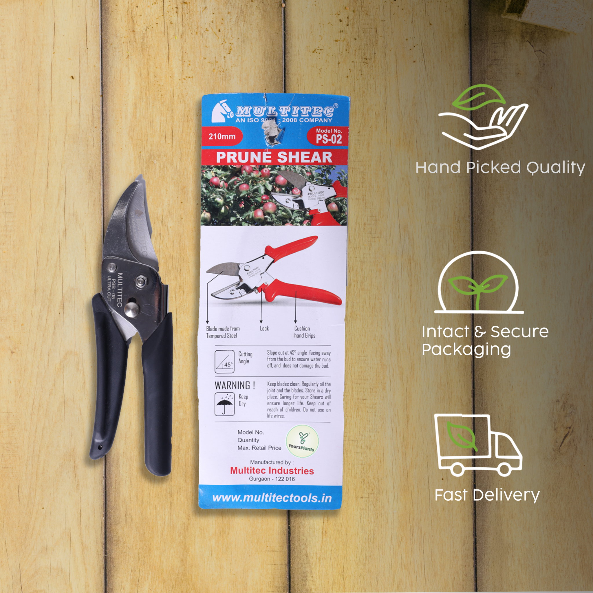 Heavy Duty Bypass Pruning Shears | Black PSB-05_4