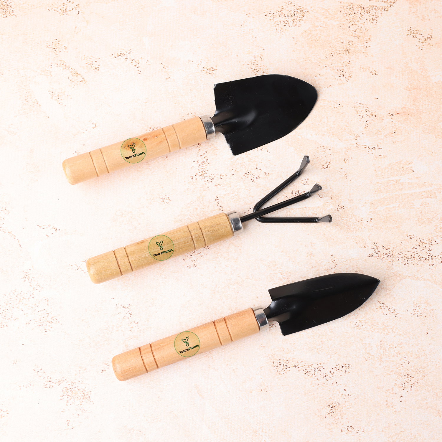 Wooden Garden Tool Kit 3 Pieces--Shovel, Cultivator, Weeder _2