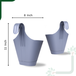 Railing Hook,Self-Watering Pot-Pack of 2 | Grey