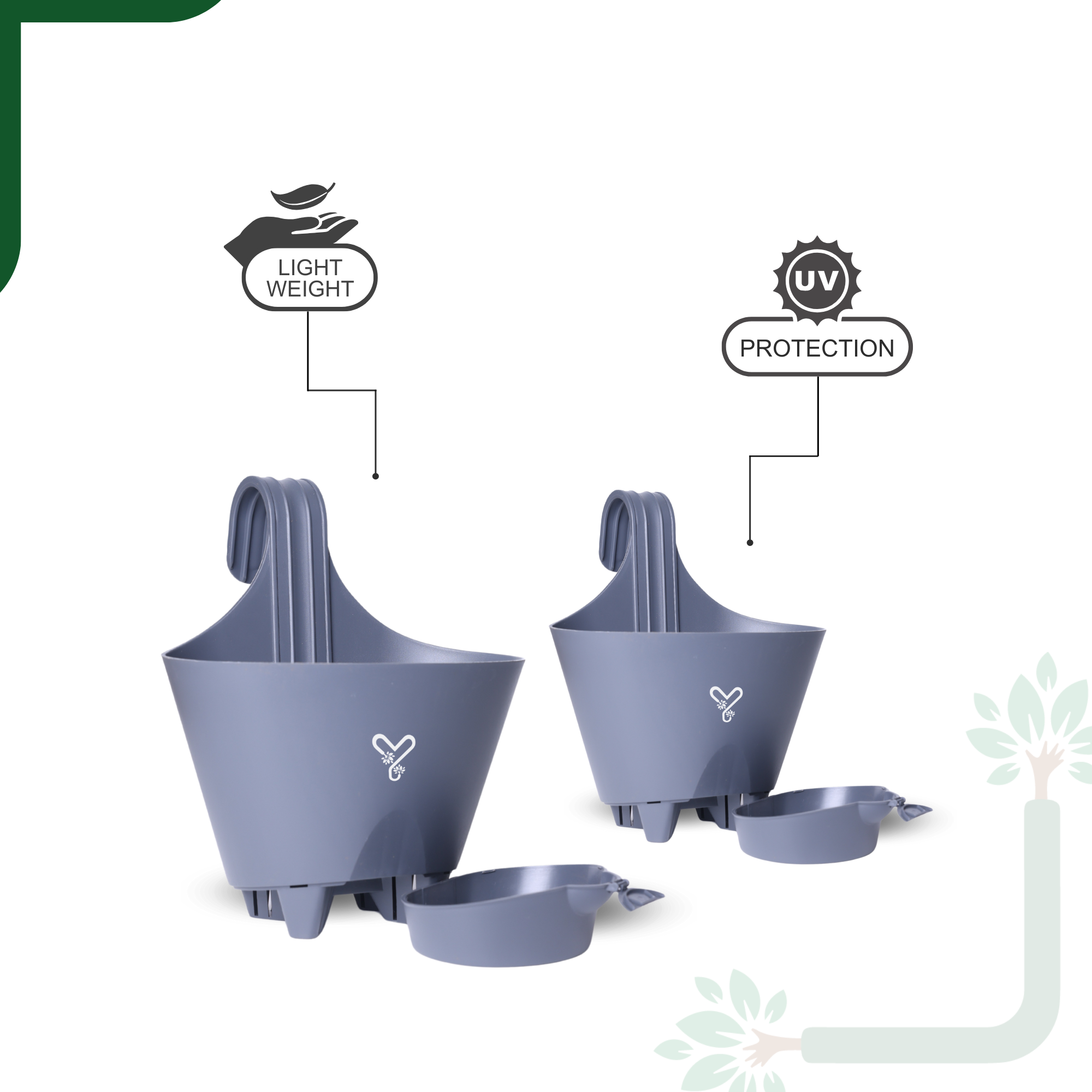 Railing Hook,Self-Watering Pot-Pack of 2 | Grey_2