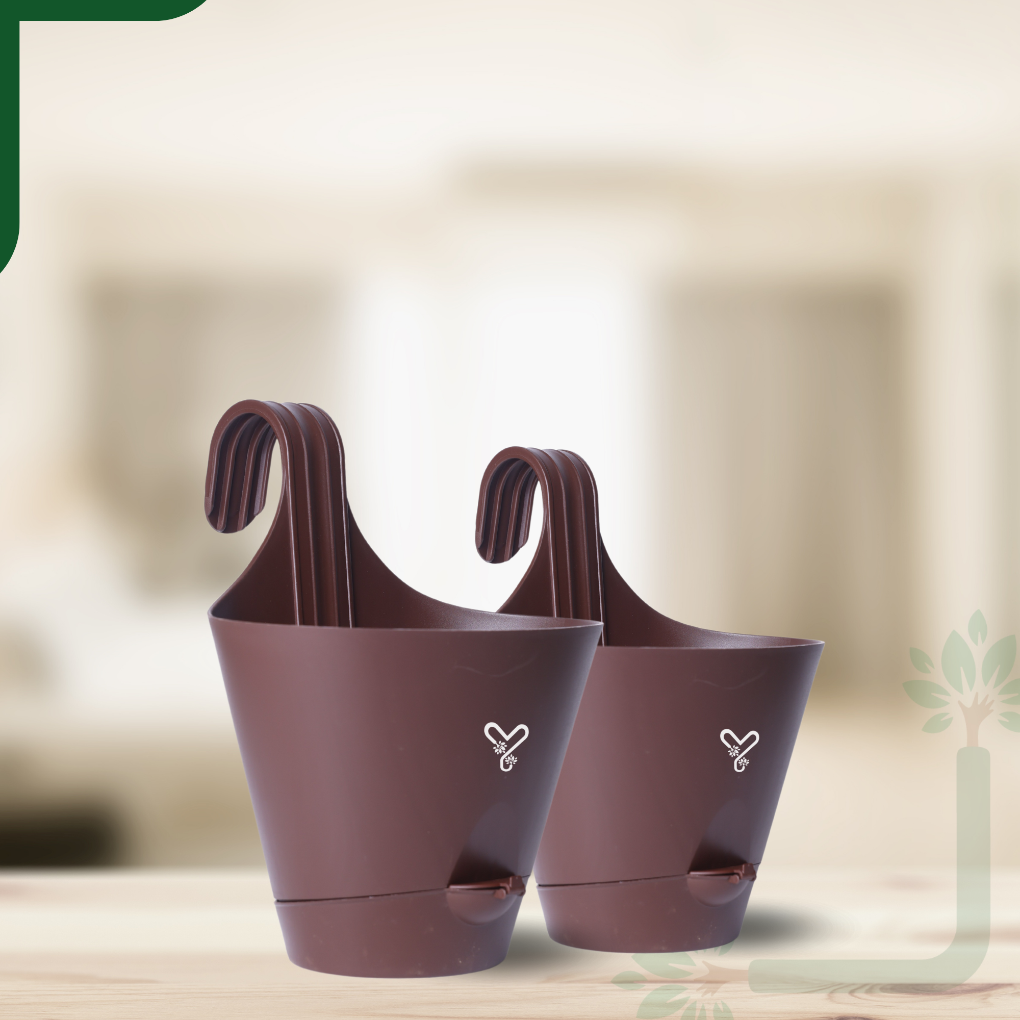 Railing Hook,Self-Watering Pot-Pack of 2 | Coffee_5