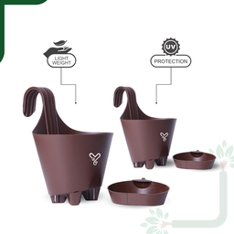 Railing Hook,Self-Watering Pot-Pack of 2 | Coffee