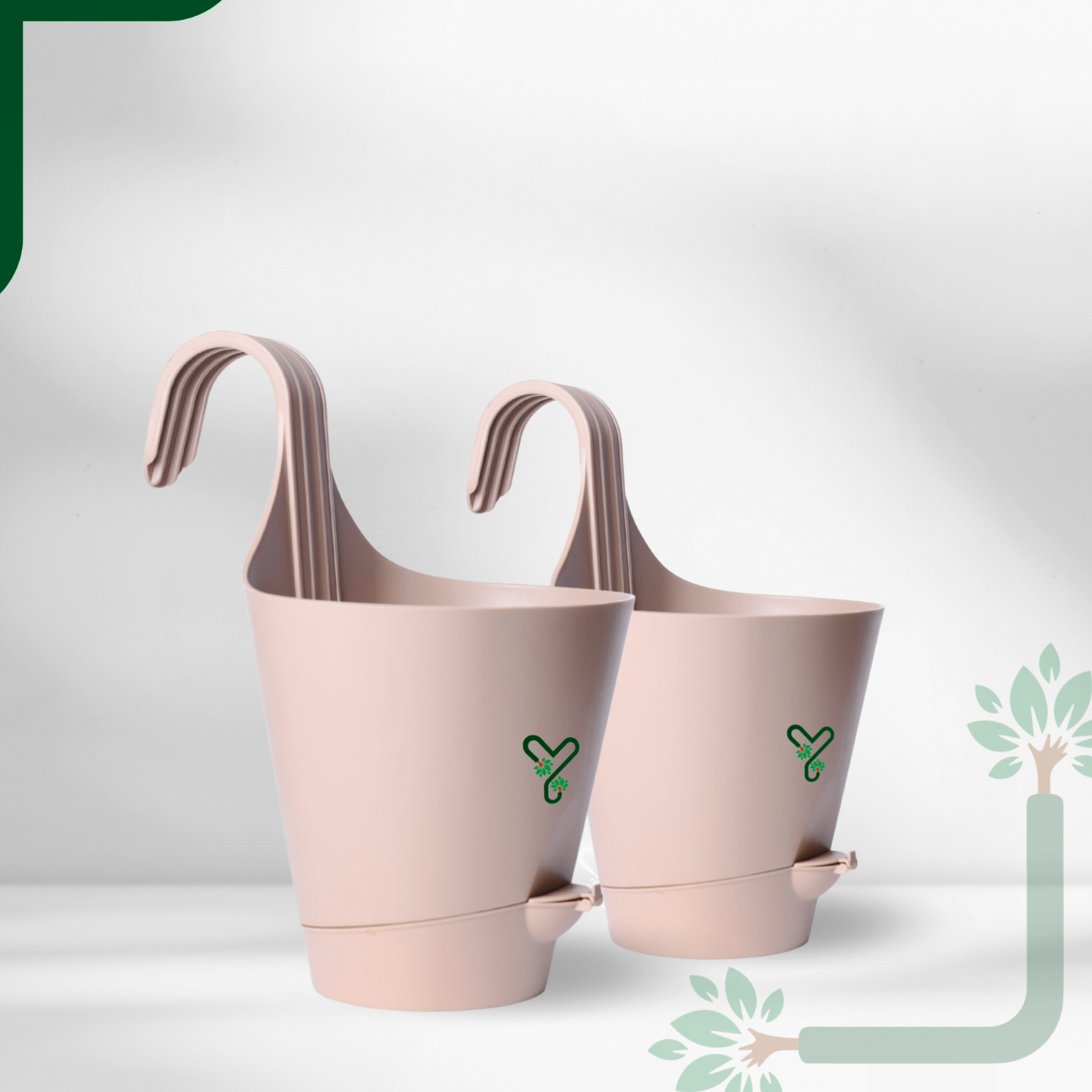 Railing Hook,Self-Watering Pot-Pack of 2 | Rock Brown _5