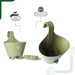 Railing Hook,Self-Watering Pot-Pack of 2 | Olive 