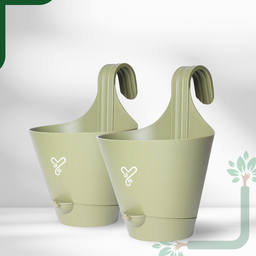Railing Hook,Self-Watering Pot-Pack of 2 | Olive 