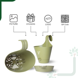 Railing Hook,Self-Watering Pot-Pack of 2 | Olive 