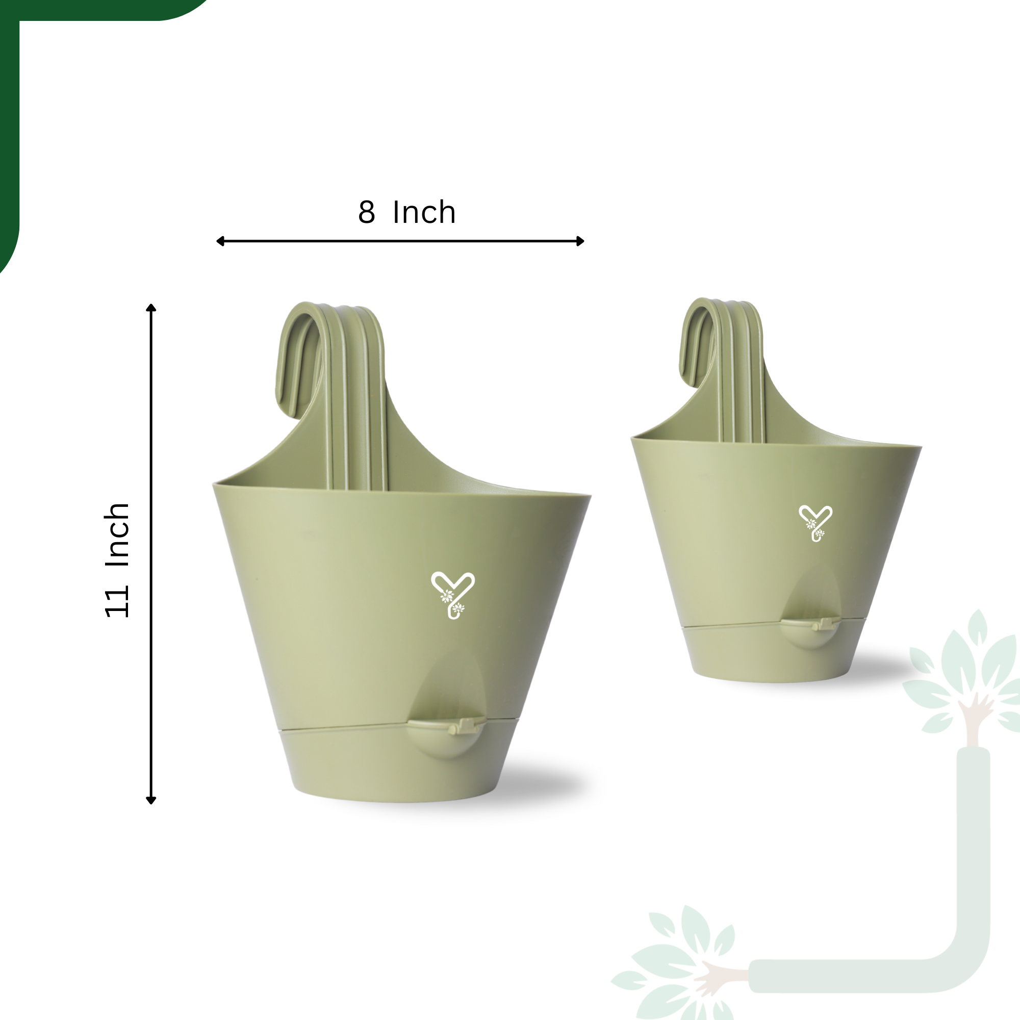 Railing Hook,Self-Watering Pot-Pack of 2 | Olive _1