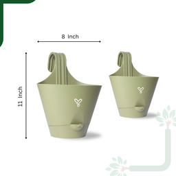 Railing Hook,Self-Watering Pot-Pack of 2 | Olive 