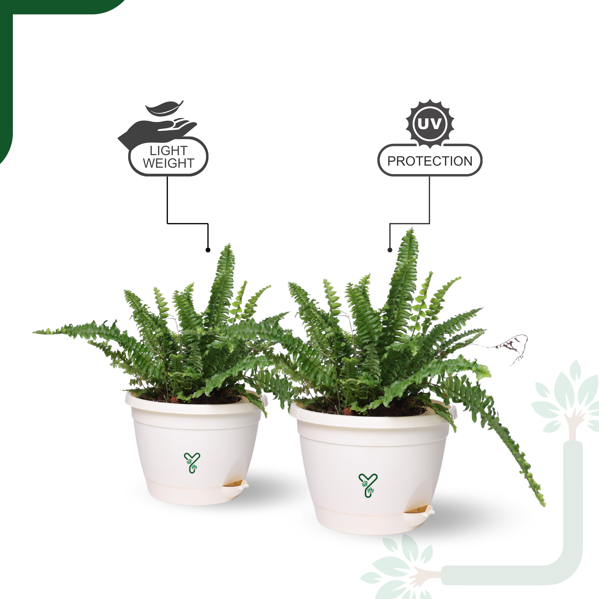 Hanging Self Watering Pot, 8inch, Vertical Hook & 12.5'' Chain | Pack of 2 | Ivory_4
