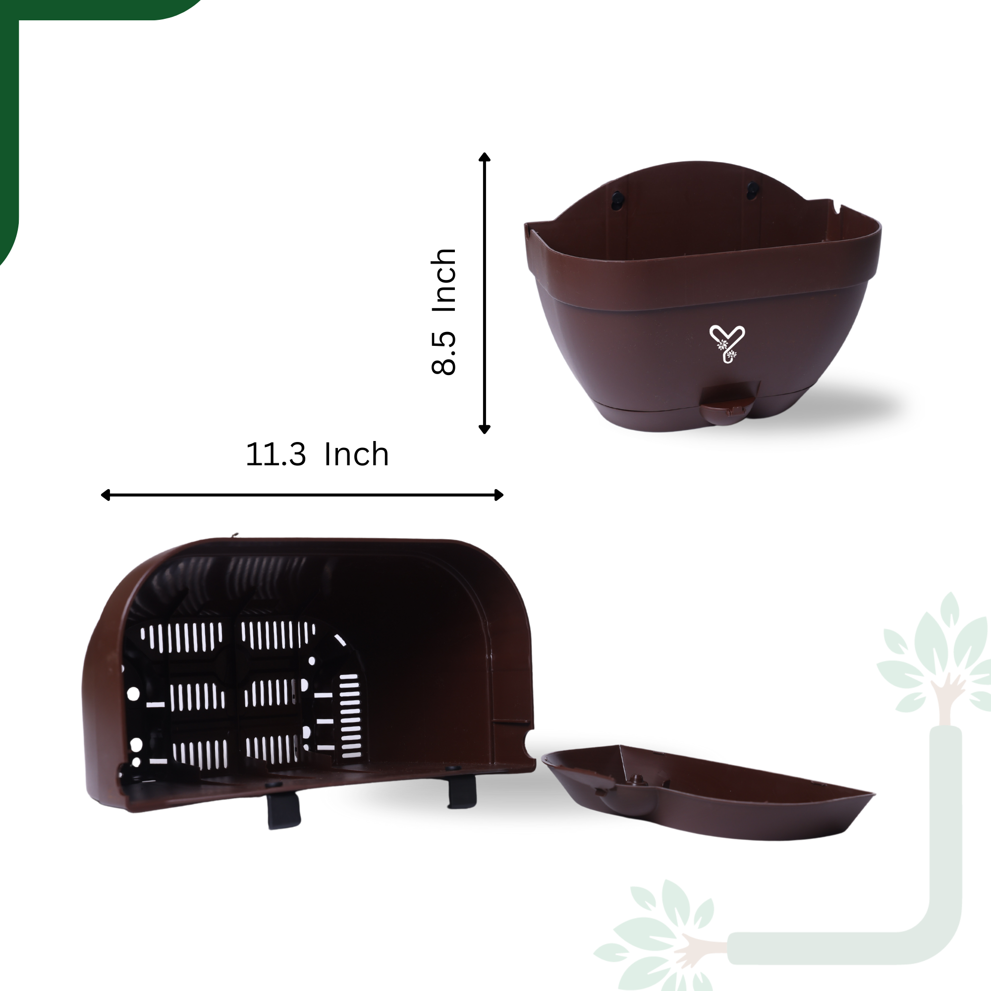 Vertical Garden Wall Mounted Self Watering Pot with Hook | Pack of 2 | Coffee_1