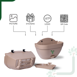 Vertical Garden Wall Mounted Self Watering Pot with Hook | Pack of 2 | Rock Brown 