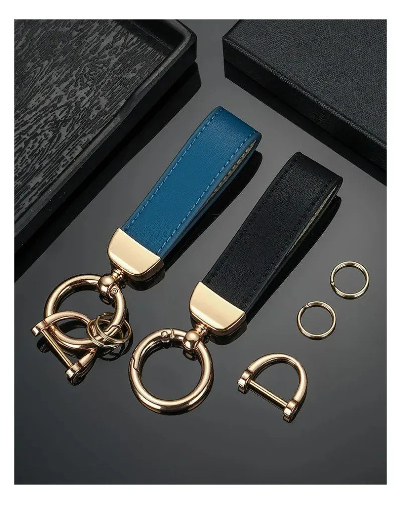 Porte-clé en véritable cuir pour hommes et femmes_1
