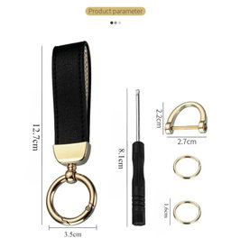 Porte-clé en véritable cuir pour hommes et femmes