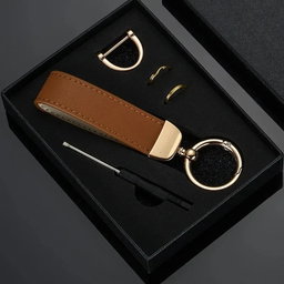 Porte-clé en véritable cuir pour hommes et femmes